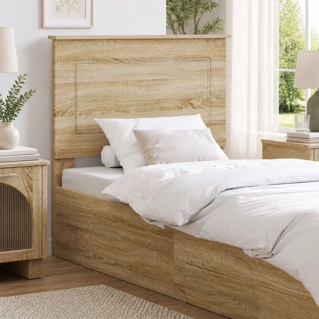 Sonoma Oak Wall-Mounted Headboard with Adjustable Height