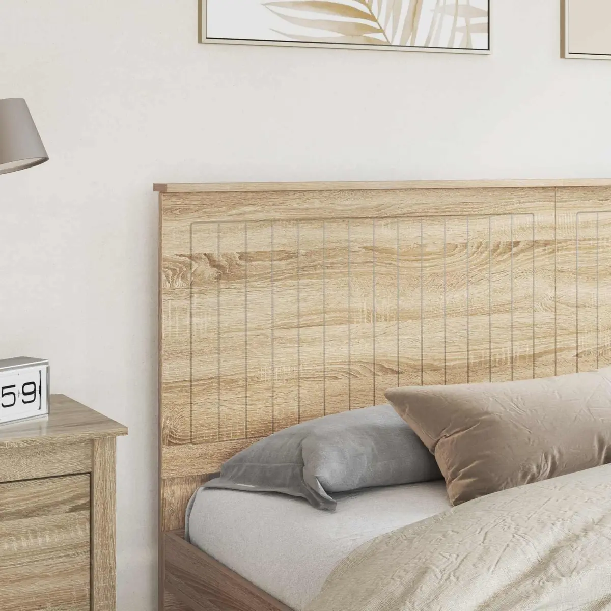 Brown Engineered Wood Modern Headboard 180cm
