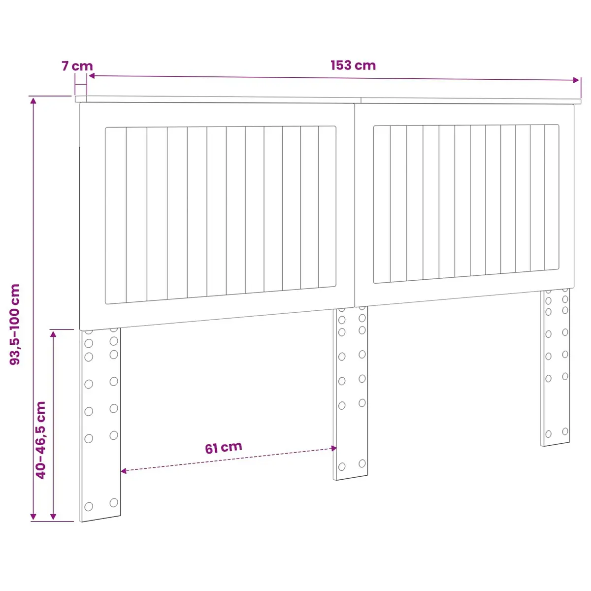 Headboard Engineered Wood 150cm White Contemporary Minimalist