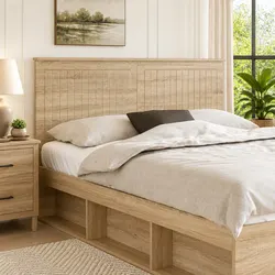 Sturdy Brown Engineered Wood Headboard 150 cm