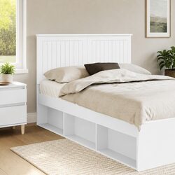 Durable White Engineered Wood Headboard for Modern Bedrooms