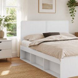 Modern White Headboard with Elegant Build Quality