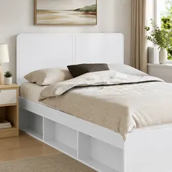 Sleek White Engineered Wood Headboard for Modern Bedrooms