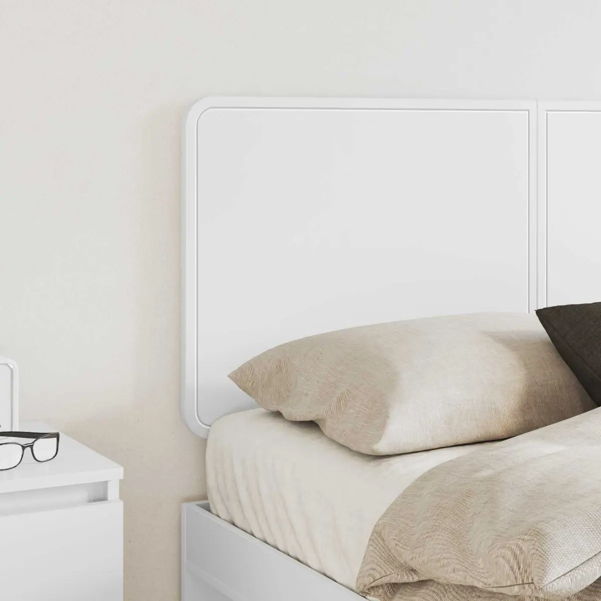Engineered Wood Headboard Modern Rectangle White