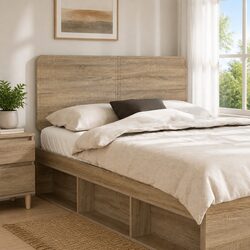 Modern Brown Engineered Wood Headboard for Stylish Bedrooms