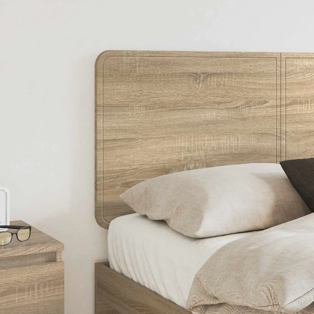 Headboard Engineered Wood Brown Rectangle