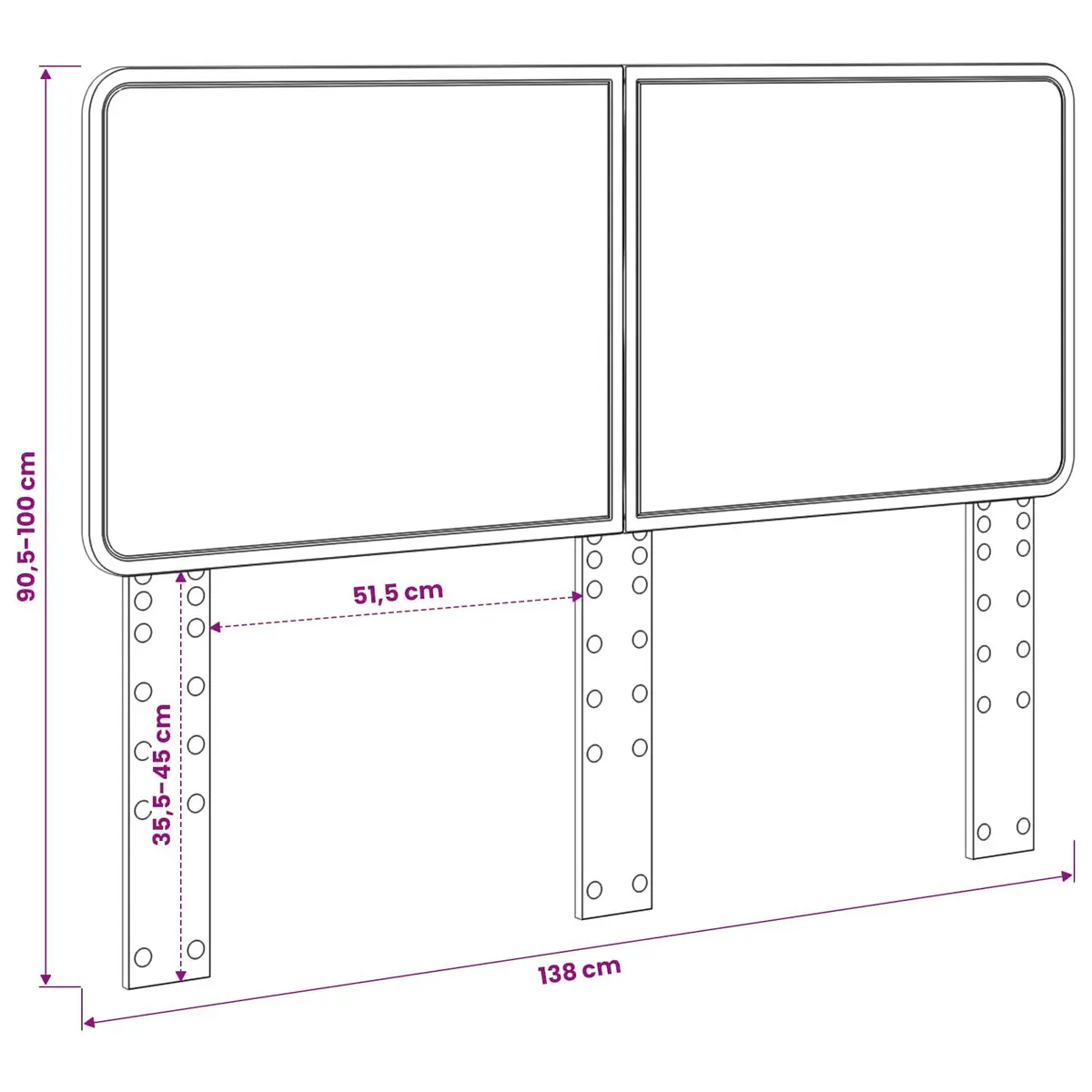 Headboard Engineered Wood Brown Rectangle