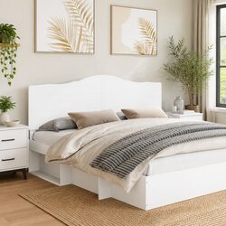 Engineered Wood White Headboard for Modern Bedrooms