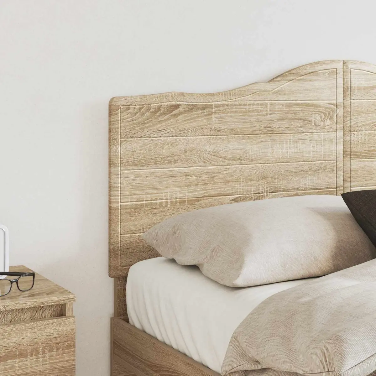 Brown Engineered Wood Modern Headboard