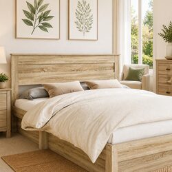 Brown Engineered Wood Headboard for Modern Bedrooms
