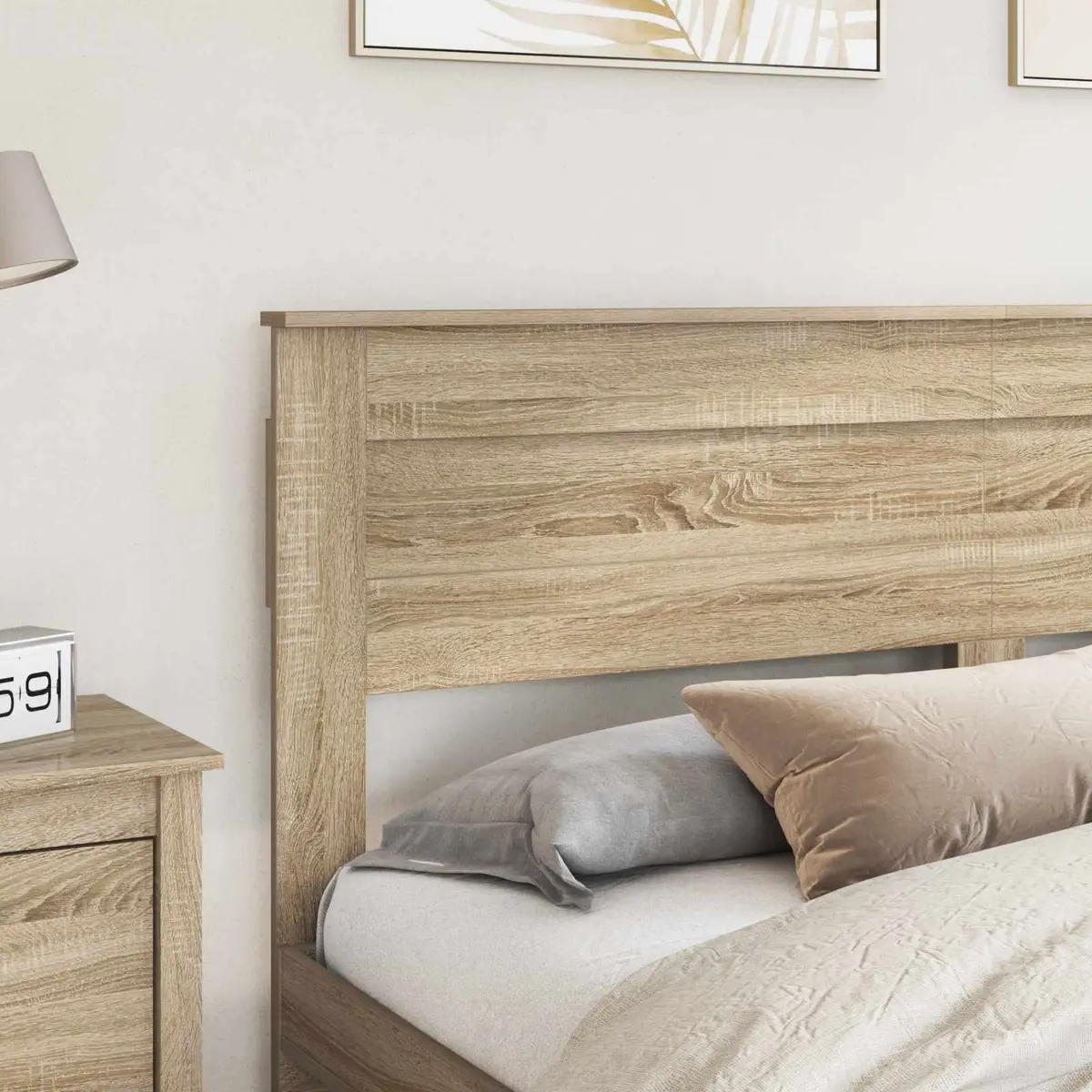 Brown Engineered Wood Headboard for Modern Bedrooms