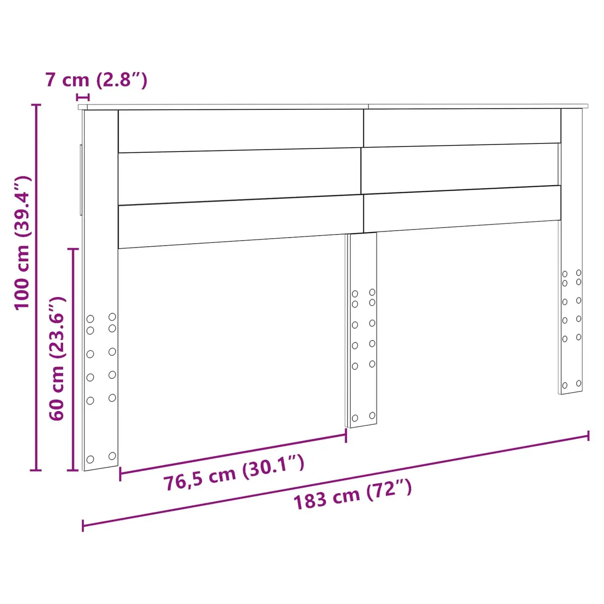Brown Engineered Wood Headboard for Modern Bedrooms