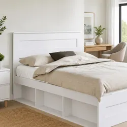 Sturdy White Engineered Wood Headboard for Modern Rooms