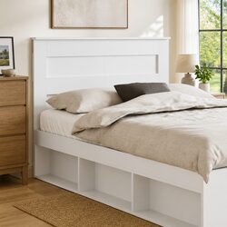 Modern White Engineered Wood Headboard for Quality Support