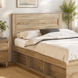 Sturdy Brown Engineered Wood Headboard for Modern Bedrooms