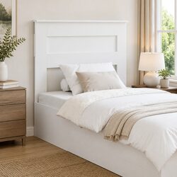 Modern White Engineered Wood Headboard for Bedrooms