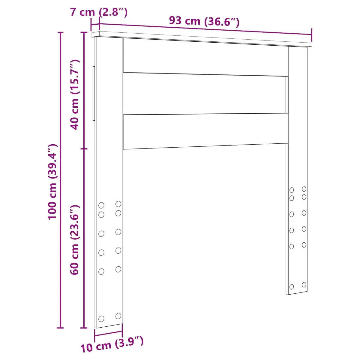 White Engineered Wood Headboard for Bedrooms