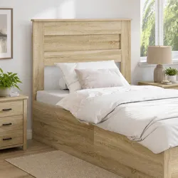 Sturdy Brown Engineered Wood Headboard for Modern Spaces