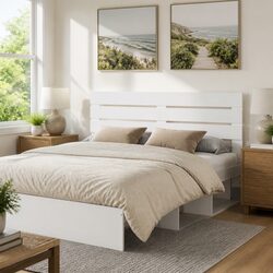 Stylish Rectangular White Headboard for Your Bedroom