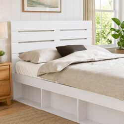 Modern White Engineered Wood Headboard for Bedrooms