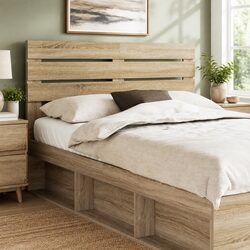 Stylish Engineered Wood Brown Rectangular Headboard