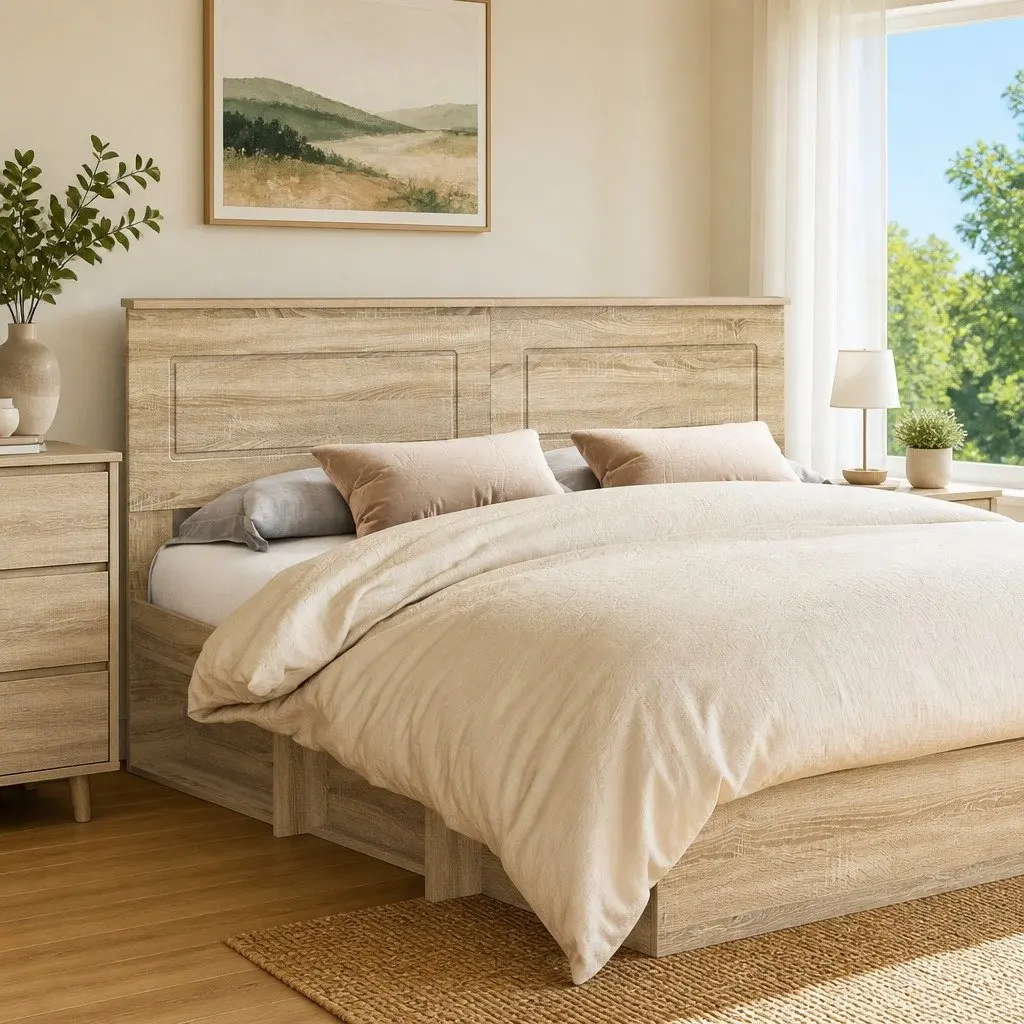 Headboard Engineered Wood Rectangular Modern Brown Sonoma Oak