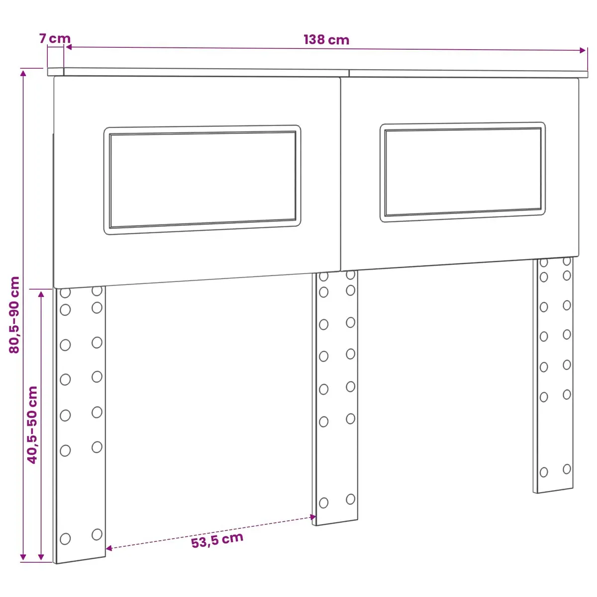 White Engineered Wood Modern Headboard for Bedrooms