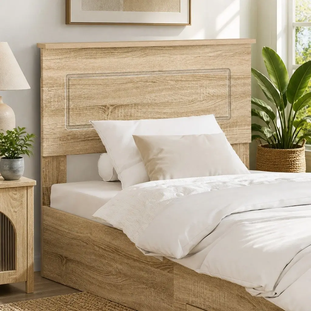 Brown Engineered Wood Headboard for Modern Bedrooms