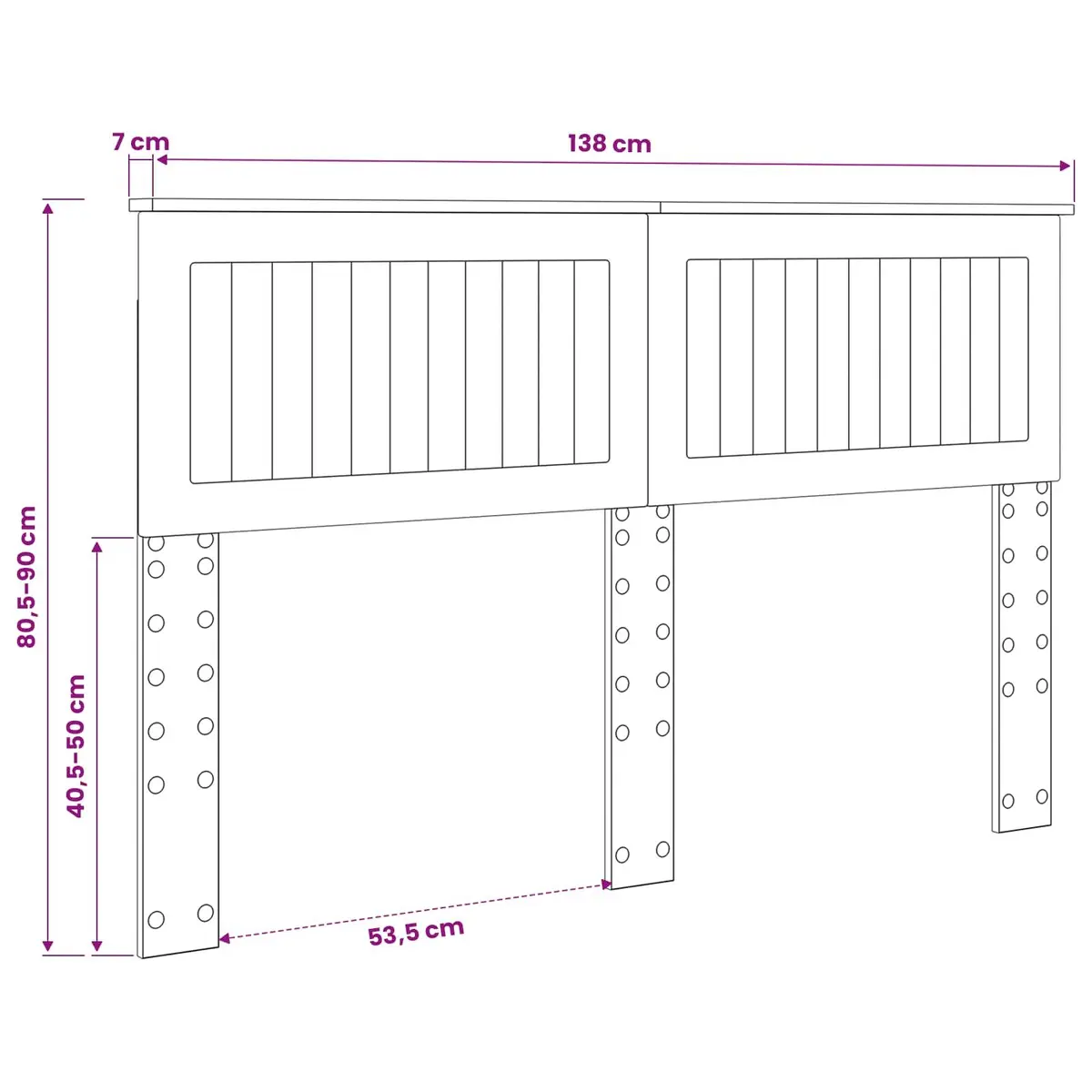 Engineered Wood Headboard White Rectangular Modern Minimalist Bedroom Furniture