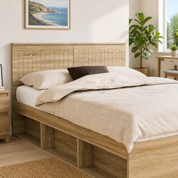 Engineered Wood Brown Headboard for Minimalist Bedrooms