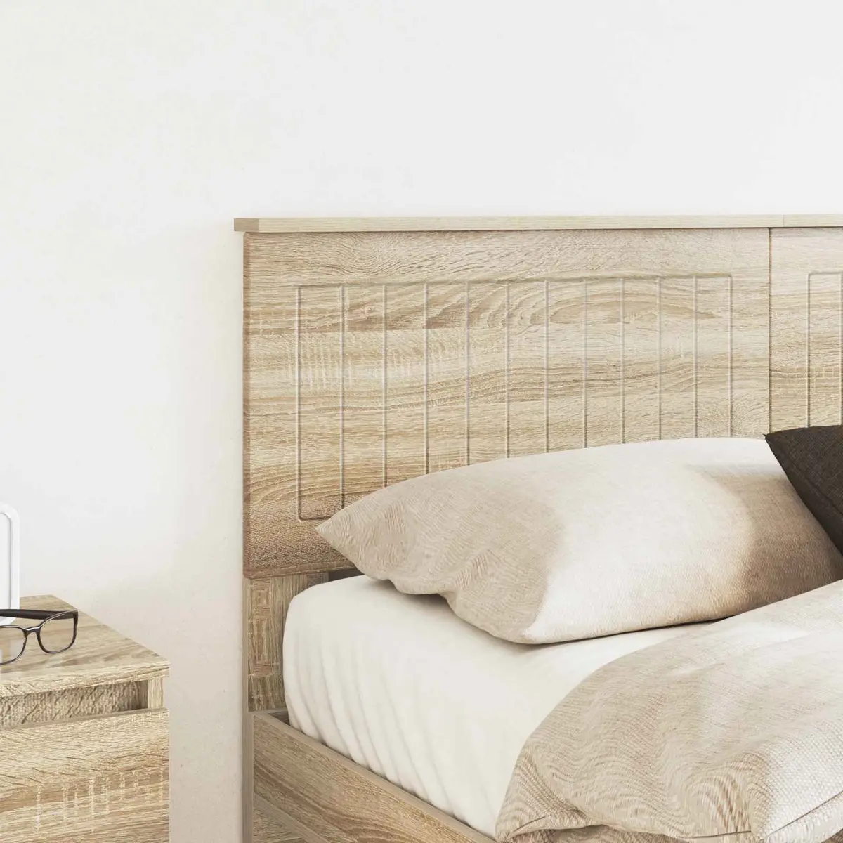 Engineered Wood Brown Headboard for Minimalist Bedrooms