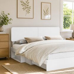 Durable White Engineered Wood Headboard for Modern Spaces