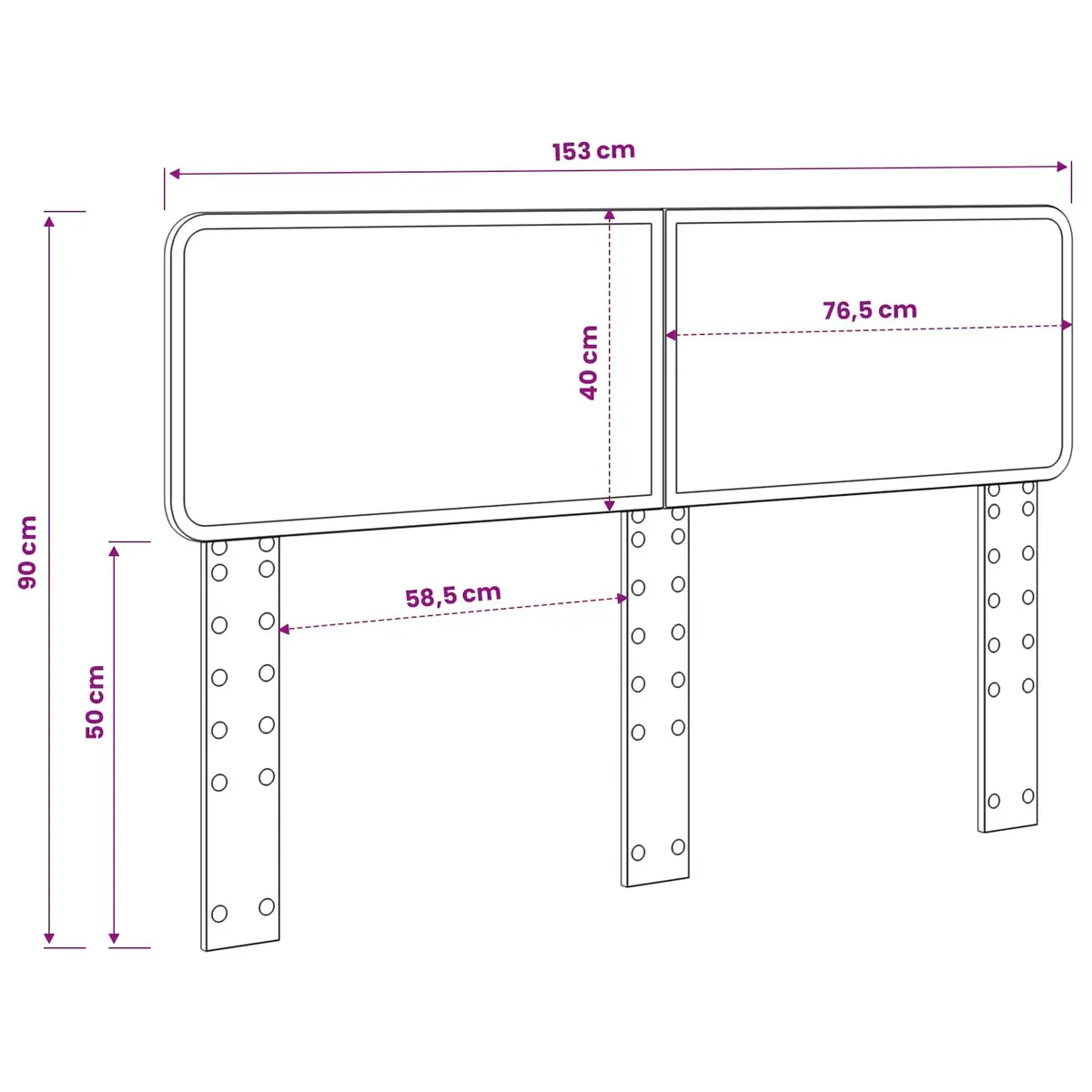 Engineered Wood White Headboard for Modern Bedrooms