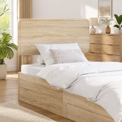 Sonoma Oak Engineered Wood Brown Headboard for Modern Rooms