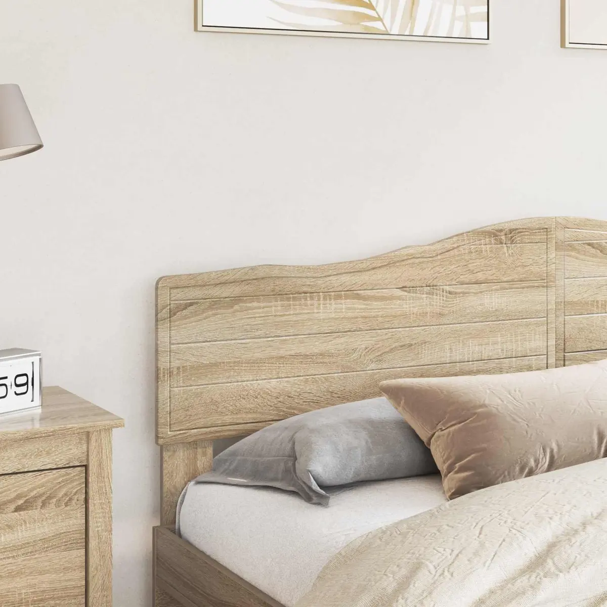 Sonoma Oak Modern Headboard in Engineered Wood