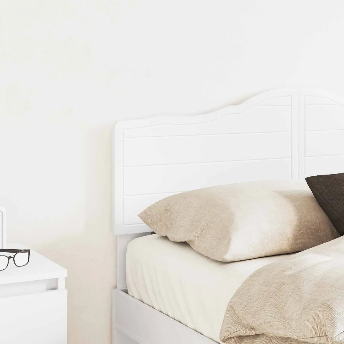 Minimalist White Engineered Wood Headboard