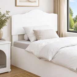 Durable White Engineered Wood Headboard for Modern Bedrooms