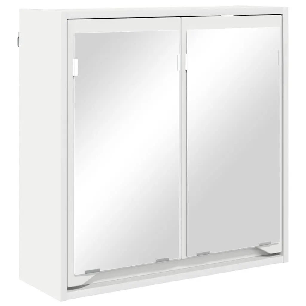 White Wall-Mounted Bathroom Mirror Cabinet