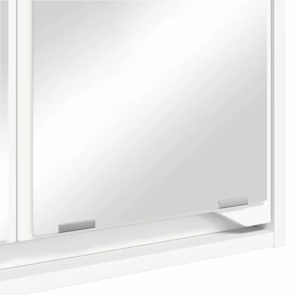 White Wall-Mounted Bathroom Mirror Cabinet