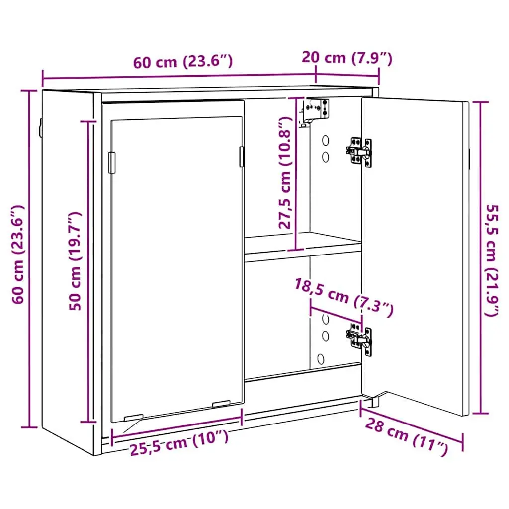 White Wall-Mounted Bathroom Mirror Cabinet