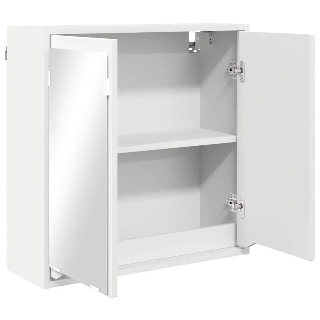 White Wall-Mounted Bathroom Mirror Cabinet
