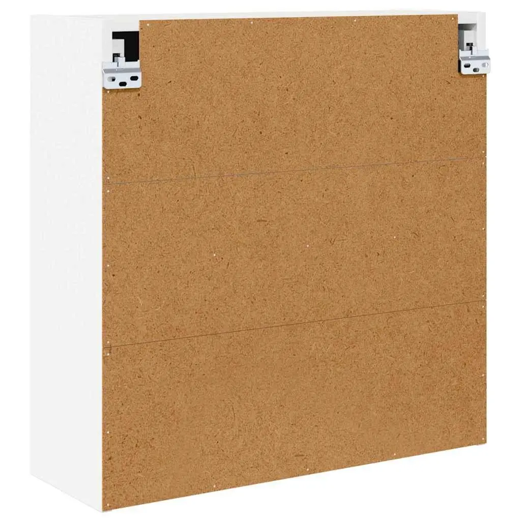White Wall-Mounted Bathroom Mirror Cabinet