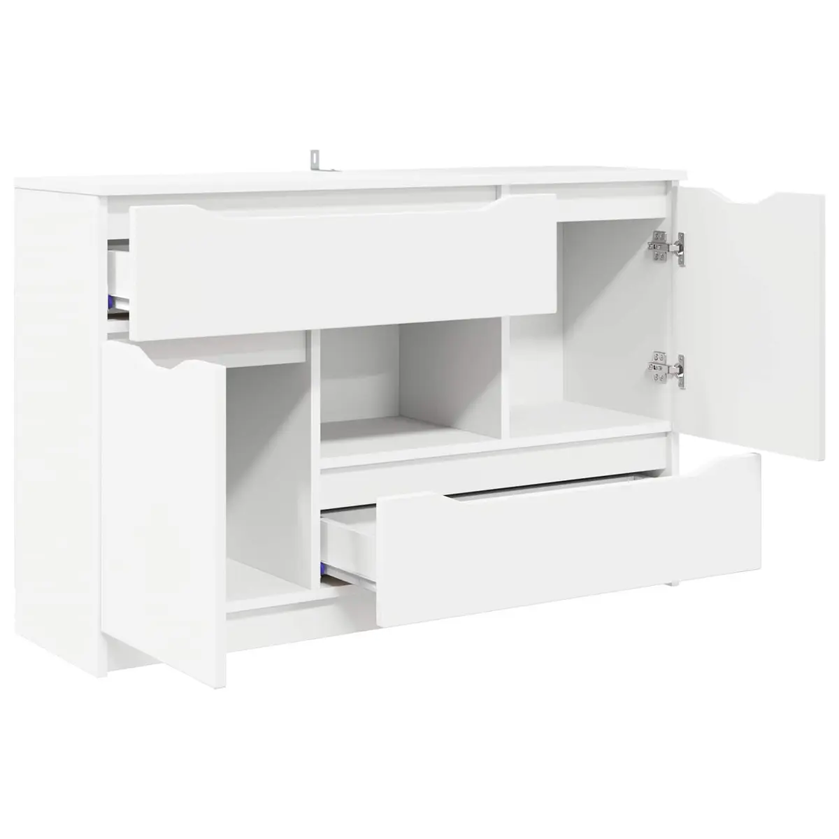 Rectangular White Sideboard Storage Cabinet