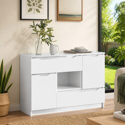 High Gloss White Modern Storage Cabinet for Living Rooms