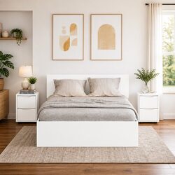 Modern White Engineered Wood Nightstand for Your Bedroom