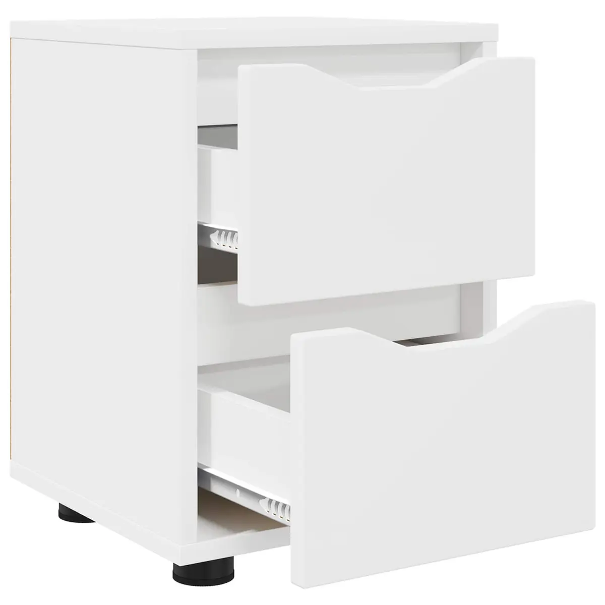 Bedside Table Modern White Engineered Wood Nightstand Bedroom Storage Drawer