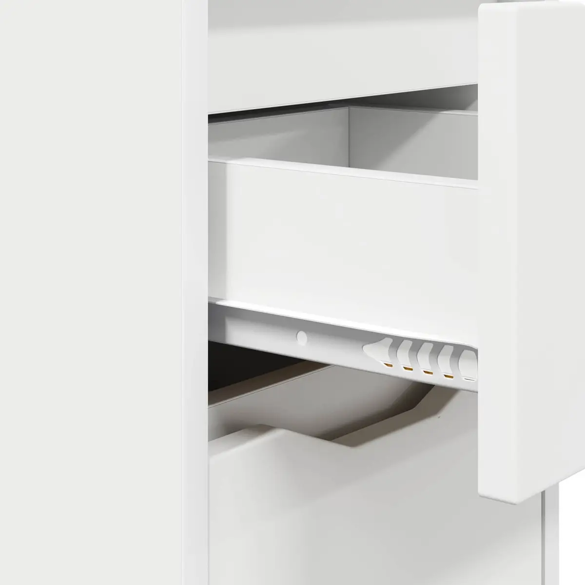 Bedside Table Modern White Engineered Wood Nightstand Bedroom Storage Drawer