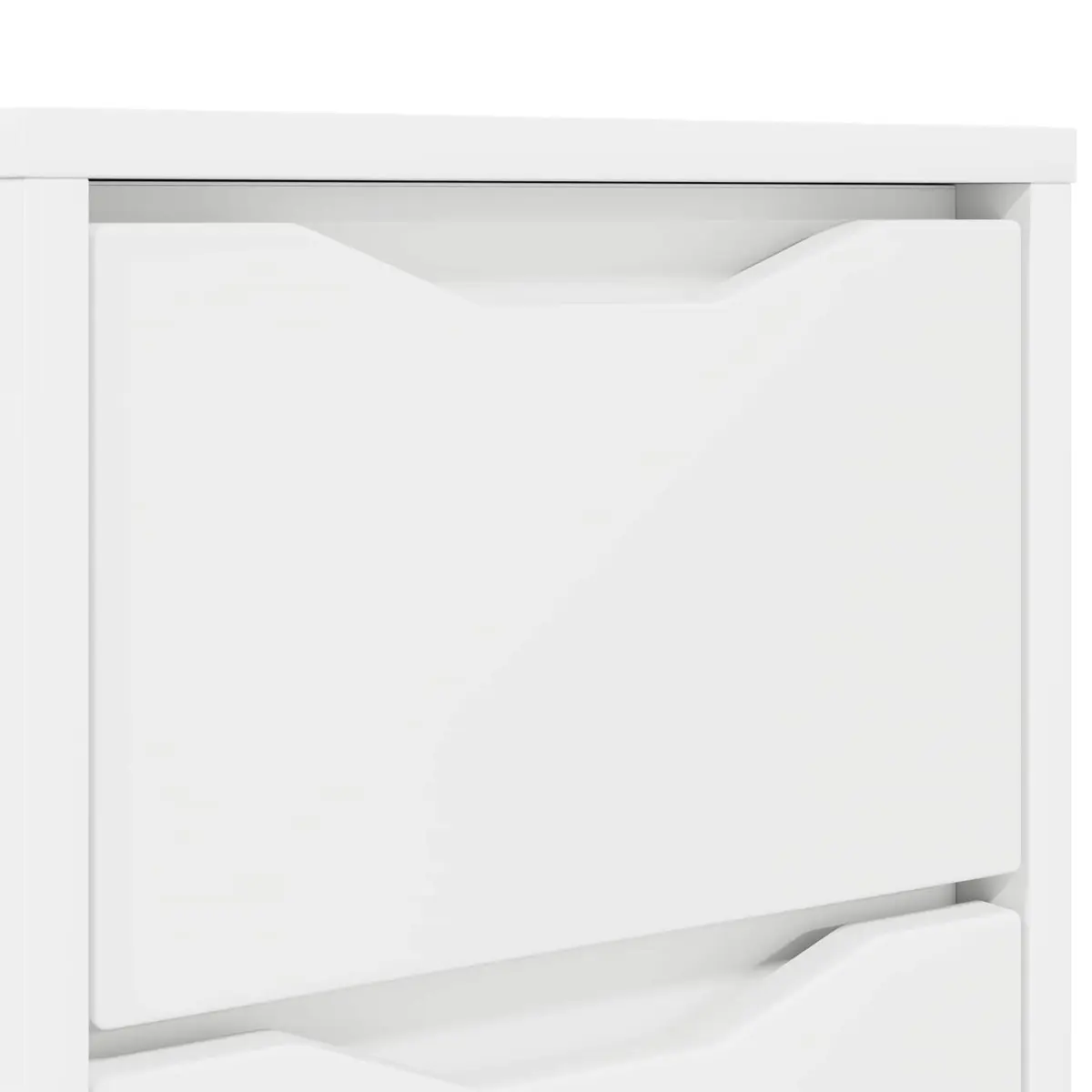 Bedside Table Modern White Engineered Wood Nightstand Bedroom Storage Drawer