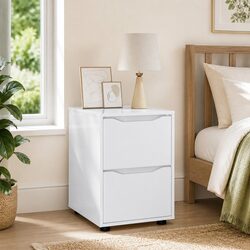 High Gloss White Minimalist Storage Cabinet with Drawers