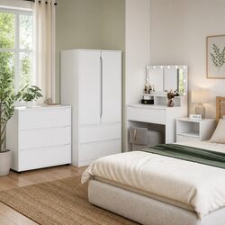 Quality Engineered Wood Storage Cabinet in White 80 x 31 x 81 cm
